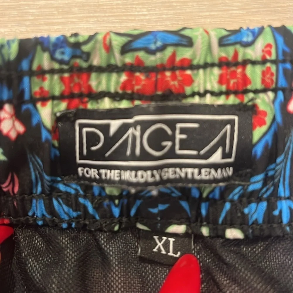 PANGEA Men’s boardshorts swim trunks XL Pelican tropical Hawaiian floral art